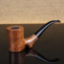 Высший сорт палисандр курительная трубка 9 мм фильтр ручной работы деревянные трубы бесплатные инструменты табачная труба двойное плоское дно Роза деревянная труба набор