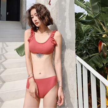 

Bikini Girl Push-Up Swimwear Swimsuit Separate Kids Sports For Women New Sexy Split Swimming 2019 Animal Lycra Swimwear