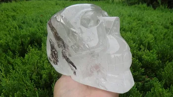 

4.69 LB NATURAL WATER CLEAR QUARTZ CRYSTAL SKULL SKELETON WITH PERFECT CUTS