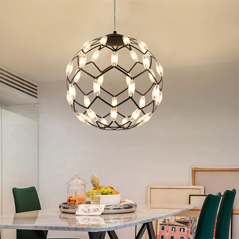 

New Arrival Creative Ball Shape Pendant lights Modern simple Living room Droplight Nordic art Dining room LED Lighting fixture