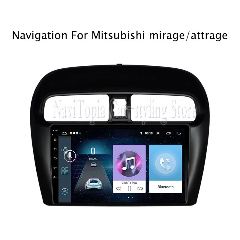 Perfect NaviTopia 9inch 1G RAM Radio Stereo for Mitsubishi Mirage Attrage 2012 Android 8.1 Vehicle Car DVD Multimedia GPS Navigation 0