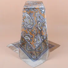 Роскошный брендовый Леопардовый шарф для женщин, атласный Шелковый Хиджаб, шарфы для женщин, 90 см x 90 см, модный квадратный платок, шарфы для женщин