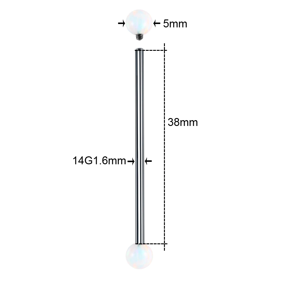 Swanjo 1 шт 14 г G23 Титан промышленного пирсинг австралийским опалом штанга фабричного производства Серьги Козелок Уха калибр, Ювелирное Украшение для тела Пирсинг