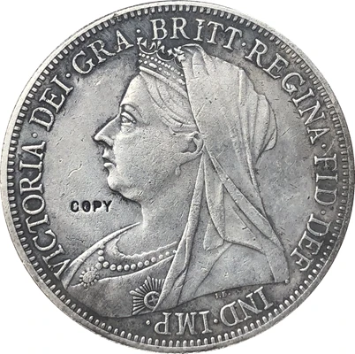 

uk 1896 1 Crown - Victoria 3rd portrait copy coins