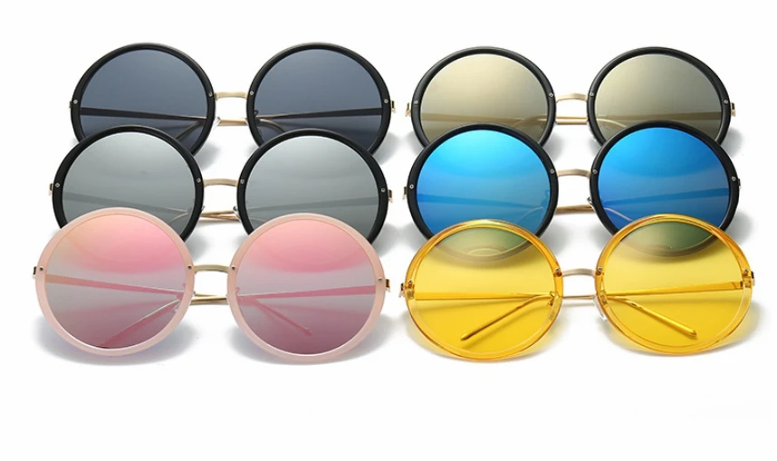 Круглые Солнцезащитные очки с большой оправой для мужчин и женщин, модные прозрачные солнцезащитные очки UV400, винтажные очки Oculos 47823