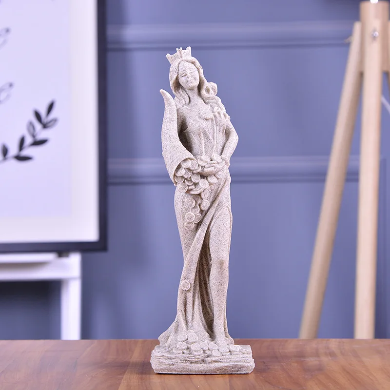 Абстрактные статуи богини Фортуны скульптура орнамент ручной работы песчаник свадебный Декор Ремесло Украшение для гостиной L3340