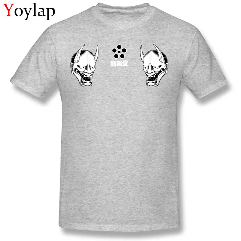 Dominant Summer Summer/Fall hannya Short Sleeve T-Shirt Cotton Fabric O Neck Men Tops Tees Casual Clothing Shirt Top Quality gray