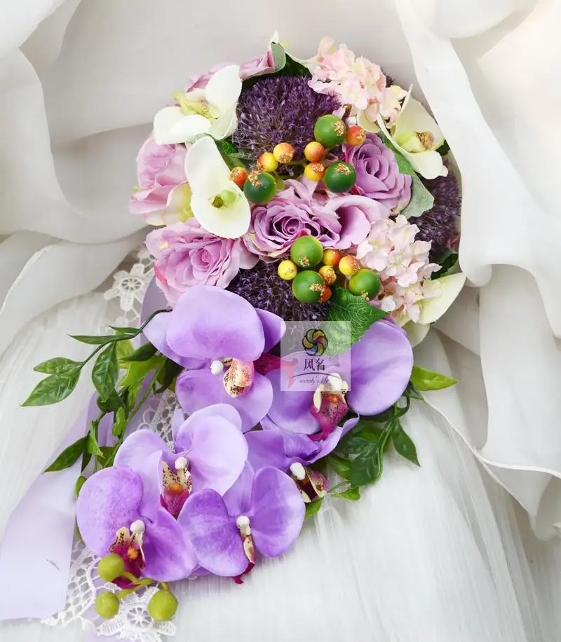 2019 Waterfall Style Handmade Wedding Bridal Bouquet ...
