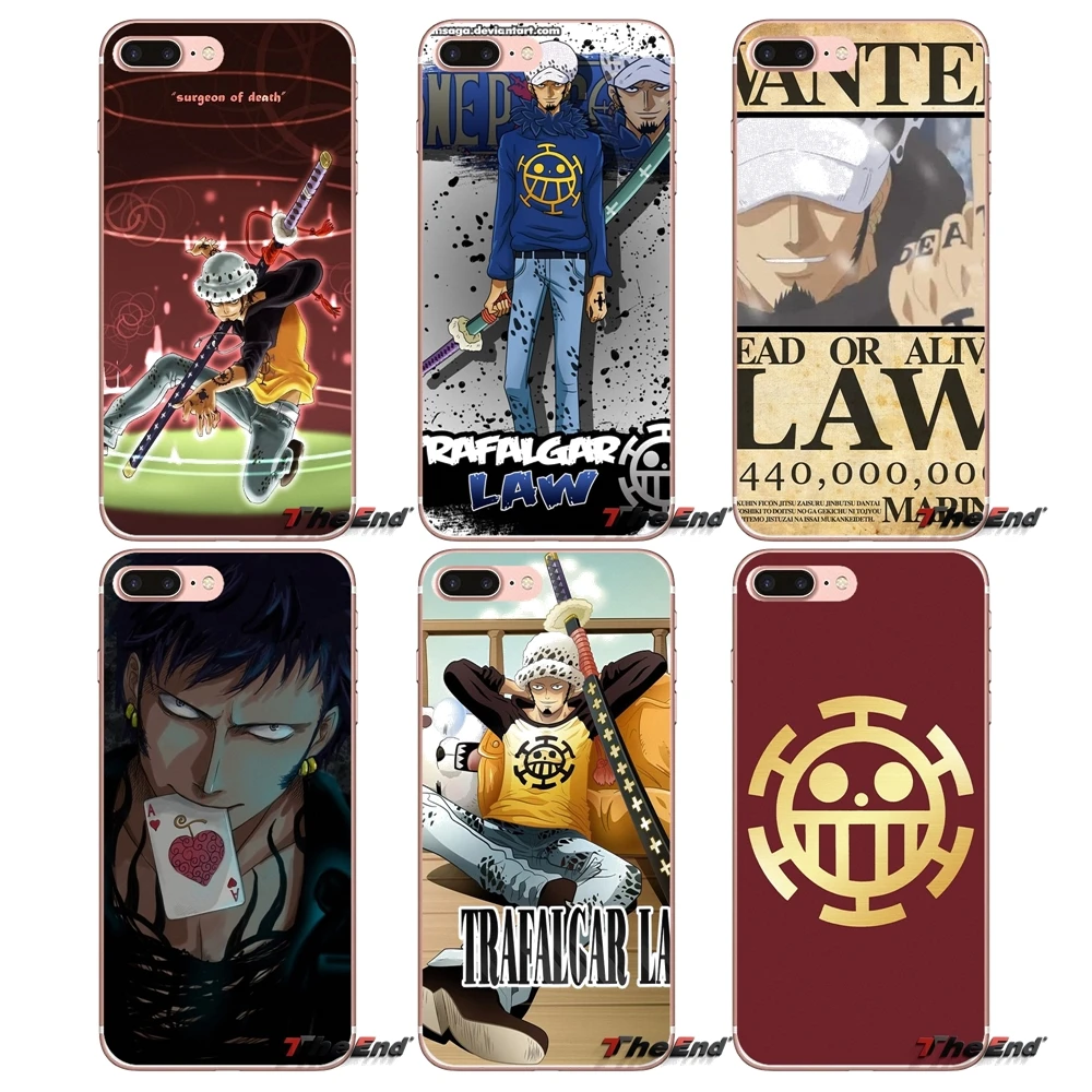 Trafalgar law flag One piece для iPhone X 4 4S 5 5S 5C SE 6 6S 7 8 Plus Samsung Galaxy J1 J3 J5 J7 A3 A5 2016 2017 дизайнерский