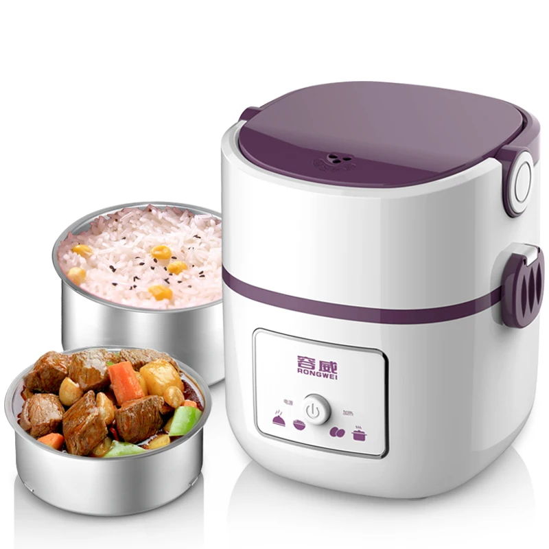 Mini 2 layer rice cooker mini lunch box Stainless steel Dish Heater-in