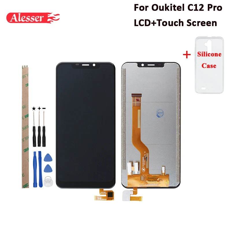 

Alesser For Oukitel C12 Pro New Tested LCD Display And Touch Screen 6.18'' Assembly For Oukitel C12 LCD +Tools +Case