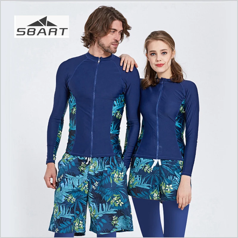 

SBART Swimwear Women Swimming Suit for Men Long Sleeve Rash Guard 2018 Surfing Suit 3PCS 4PCS Shirt Pants Suit for Swim Surf