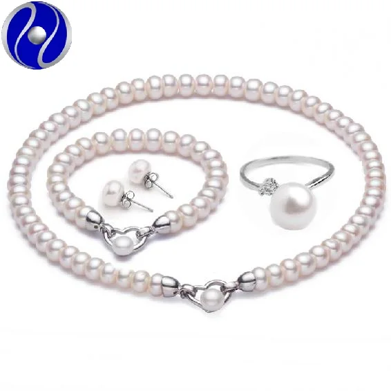 New Natural pearl Jewelry sets(Pearl necklace+bracelet+earring)Handmade genuine pearl 925 silver 