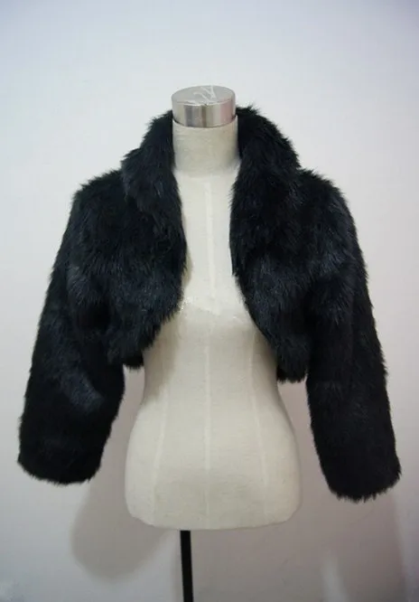Fashion Wedding Bolero Faux Fur Coat Bridal Wrap Long Sleeve Jacket Shawl Cape Stole Fake Fur Bridesmaids Cape wedding shawl