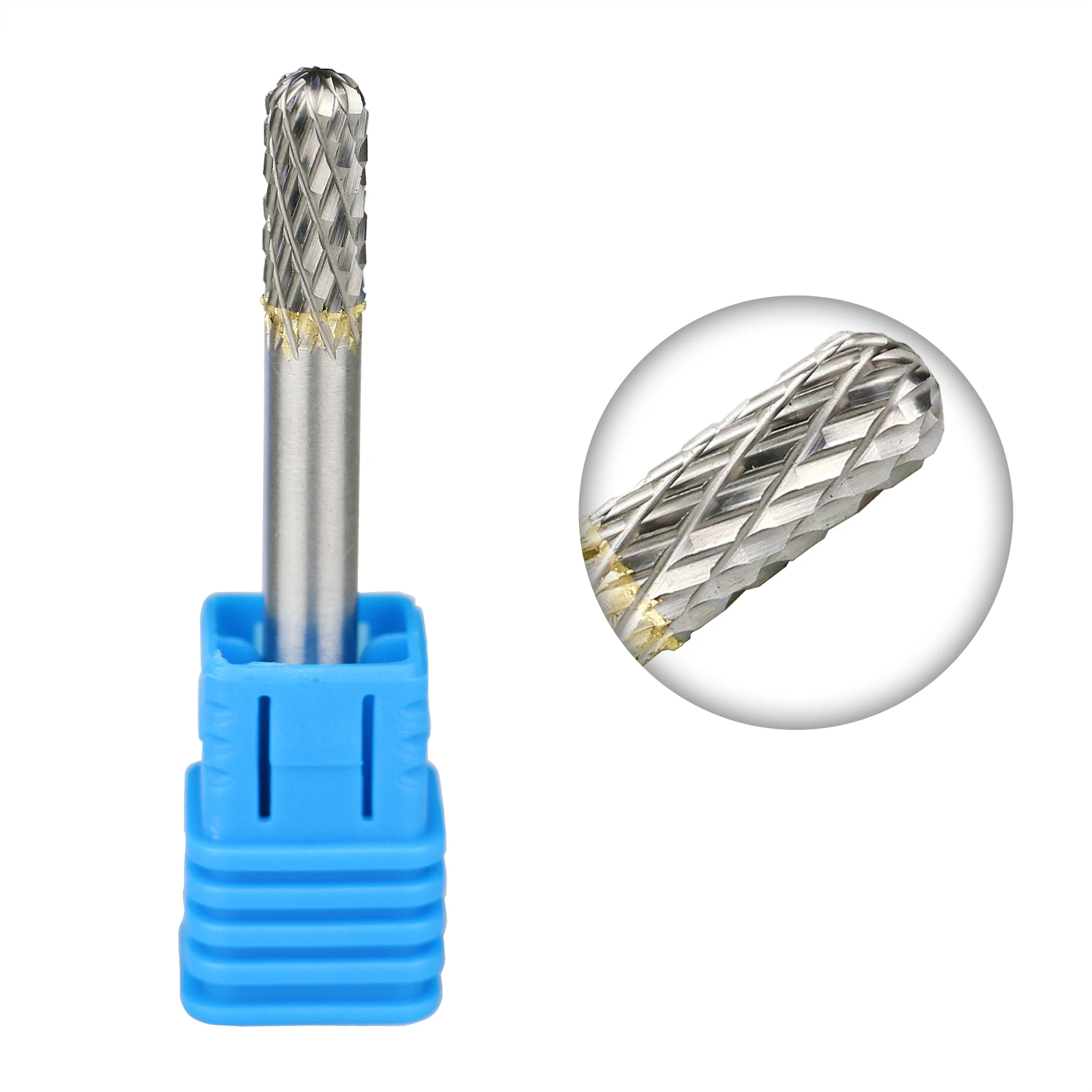

SC-1 Double Cut Tungsten Carbide Rotary Burr Bit Cylinder Radius Shape with 1/4" Shank Metal Polishing File for Die Grinder