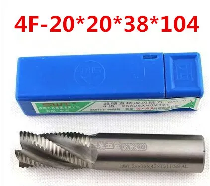 

4flute M2AI dia 20mm end mills milling cutter machine tool Roughing cutter CNC tools Super-hard high speed steel 4F-20*20*38*104