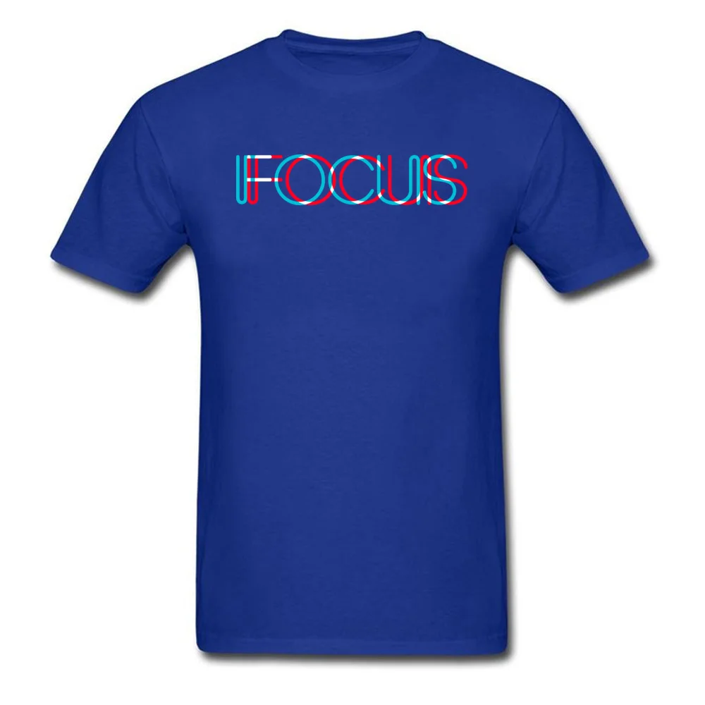 Casual FOCUS Tops & Tees for Men Classic Summer Round Neck 100% Cotton Short Sleeve T-shirts Custom Tee-Shirts FOCUS blue