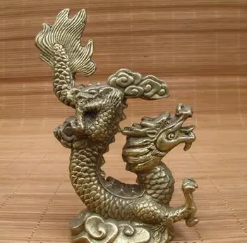 

ymy---512+++Chinese Folk Classical Brass copper Lucky Dragon Feng Shui Statue