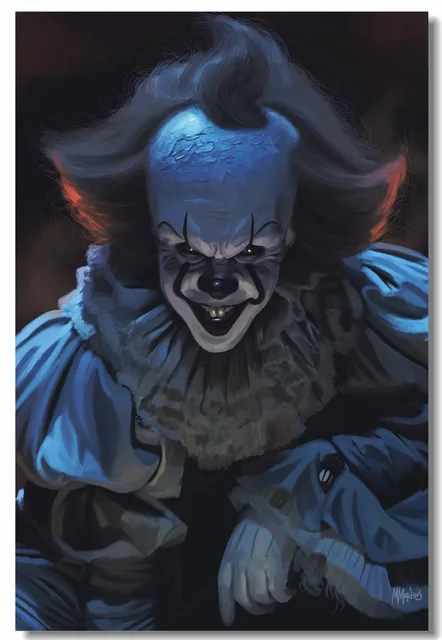 Best Price Custom Canvas Wall Mural Movie It Pennywise Poster Stephen King's It Wall Stickers Dining Room Wallpaper Cafe Decorations #0843# Best Price Custom Canvas Wall Mural Movie It Pennywise Poster Stephen King's It Wall Stickers Dining Room Wallpaper Cafe Decorations #0843#
