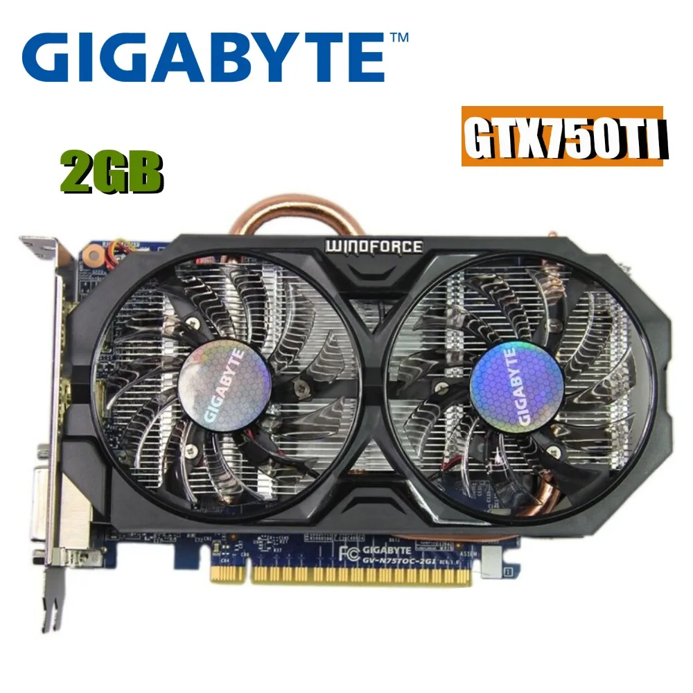 

GIGABYTE Video Card Original GTX 750 Ti 2GB 128Bit GDDR5 Graphics Cards for nVIDIA Geforce GTX 750Ti Hdmi Dvi Used VGA GTX750ti