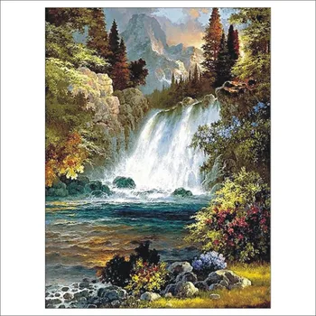 

Waterfall Landscape 5D Diamond Embroidered Diamond Mosaic Diamond Painting Set Home Decor T143