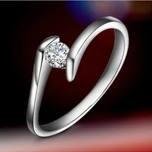 Прекрасный дизайн, круглый бриллиант, 0,5 карат, Женское Обручальное кольцо, Твердое Серебро, хорошее ювелирное изделие для девушек