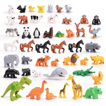 5-50pcs DIY Big Size Farm Dinosaur Animal Series Building Blocks Sets Bricks Compatible with Duploe Toys for children Kids Gift 5-50pcs DIY Big Size Farm Dinosaur Animal Series Building Blocks Sets Bricks Compatible with Duploe Toys for children Kids Gift