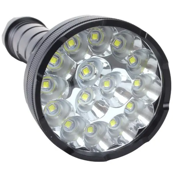 

19000 Lumens 15 x XM-T6 LED 5 Light Modes Waterproof Super Bright Flashlight Torch with 1200m Lighting Distance