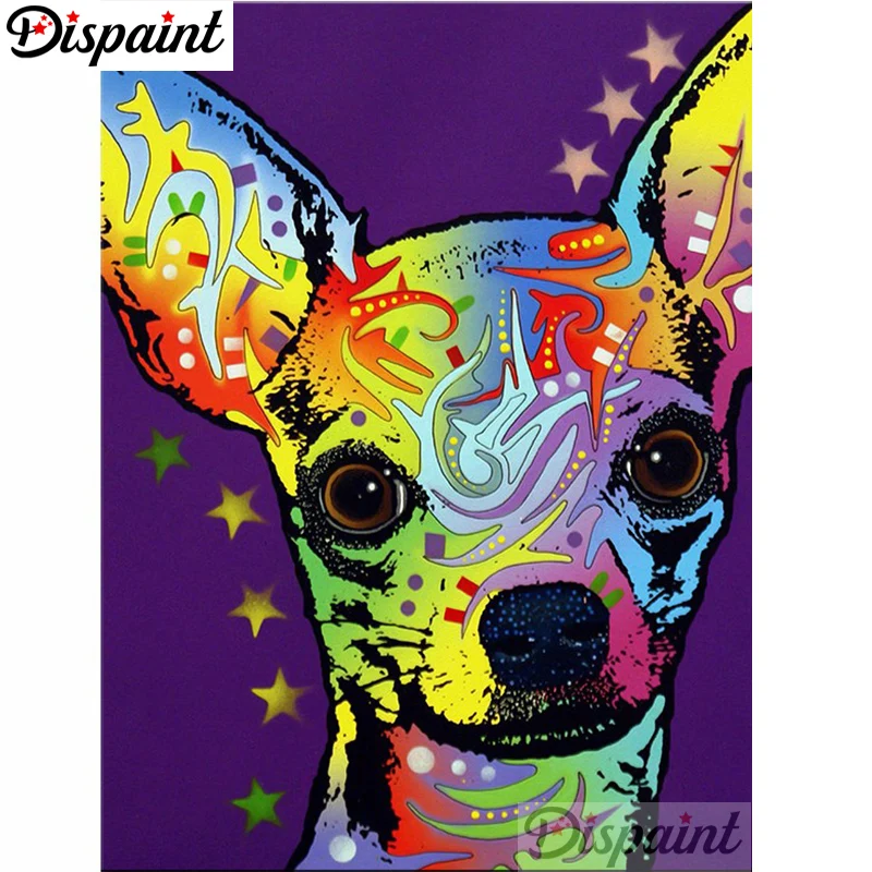 Dispaint полный квадратный/круглый дрель 5D DIY Алмазная картина &quotЦветная собака