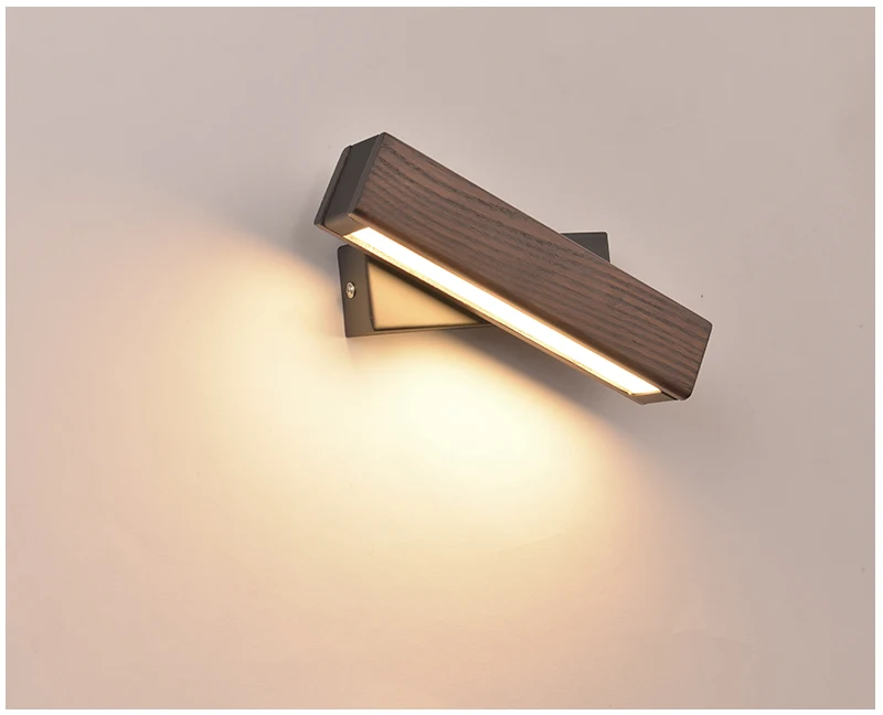 Современный скандинавский твердый ореховый деревянный настенный светильник, AC110-240V светодиодный настенный светильник, настенный