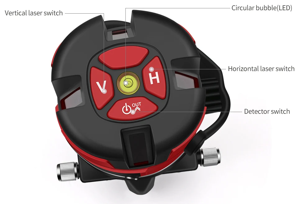 Красный лазерный уровень измерительные инструменты 5 линий 6 точек 360 градусов поперечная линия роторный уровень строительные инструменты лазерный уровень
