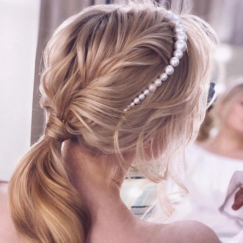 

Vedawas Pearls Hairbands for Women Hair Jewelry Handmade Bridal Hair Accessories Female Wedding Party Gifts Tiara xg2695
