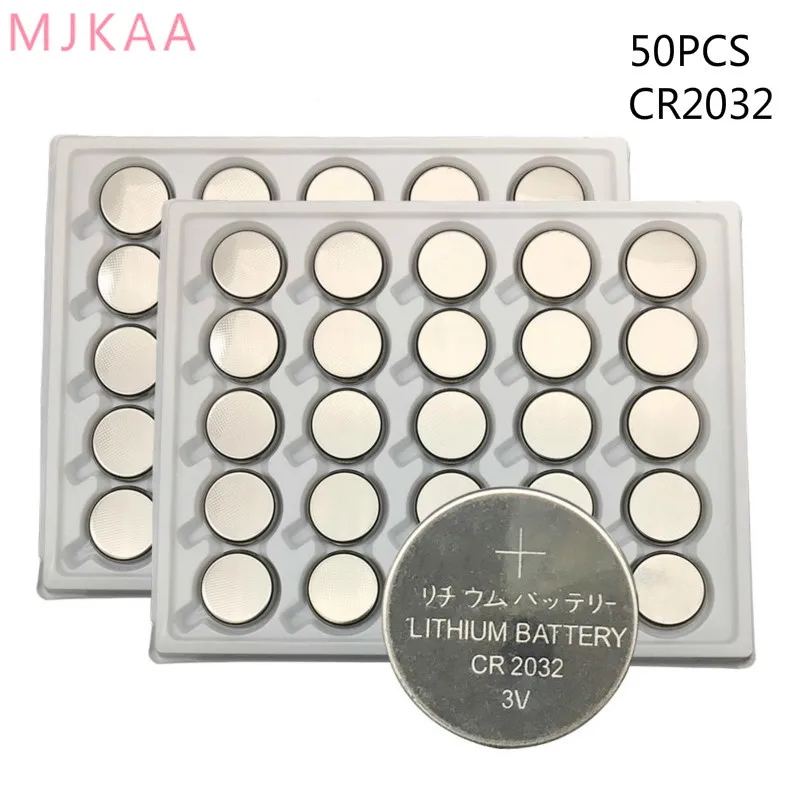 

50PCS CR2032 Button Batteries BR2032 DL2032 ECR2032 Cell Coin Lithium Battery 3V CR 2032 For Watch Electronic Toy Remote