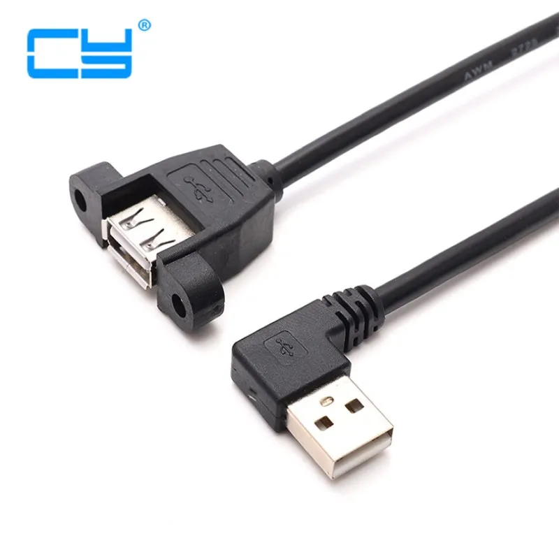 10 шт./лот 90 градусный прямой угол USB 2 0 A штекер гнездо M/F винт Блокировка Панель