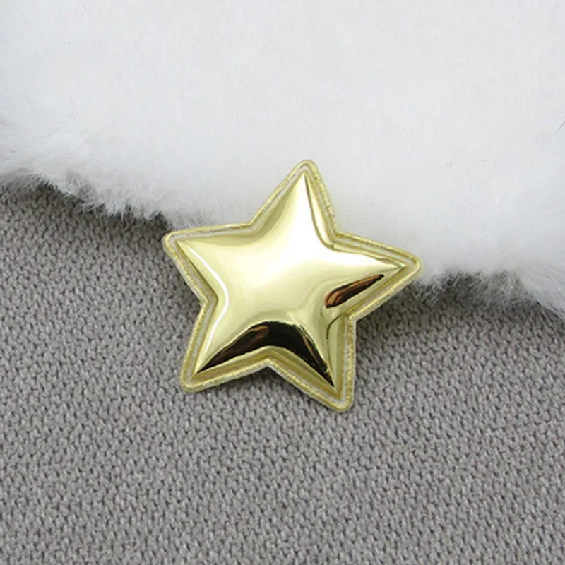 81 шт./лот мульти дизайн корона/звезда фетр пентаграмма из искусственной кожи мягкая Аппликация DIY ремесло день рождения торт карты - Цвет: Star gold
