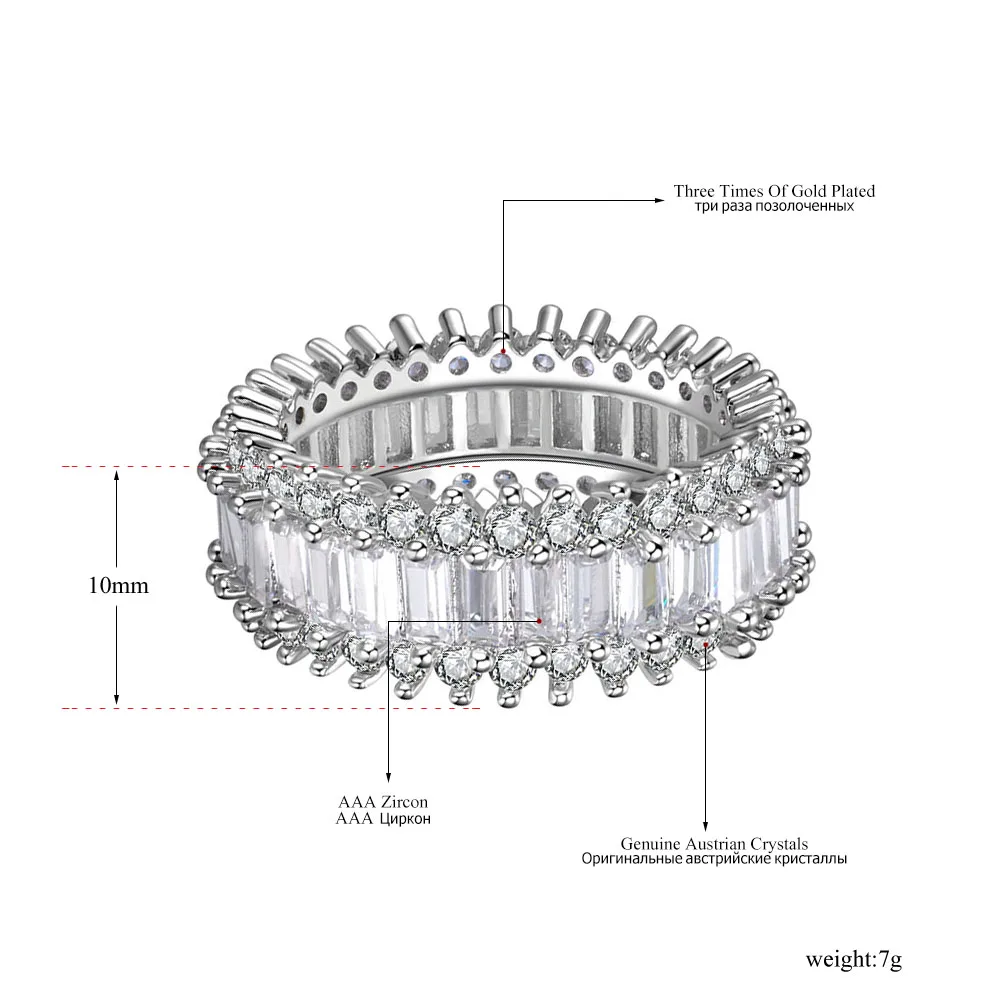 Lokaer Роскошные обручальные кольца с кубическим цирконием для женщин, Серебряные стразы, обручальное кольцо, ювелирные изделия LR17189