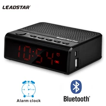 Leadstar Portable Bluetooth Speaker Wireless LED Alarm Clock FM font b Radio b font With TF