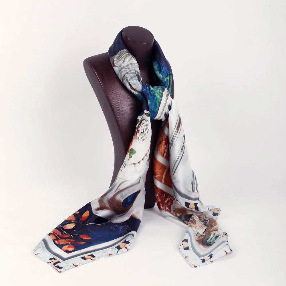 Шелковый шарф Для женщин, бесконечность квадратный платок 135*135 см, Офисные женские туфли Элегантные Шарфы для женщин, мода цифровой печати, Рука проката