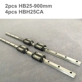 

HGR 2 pcs linear guide HB25 900mm Linear rail and 4 pcs HBH25CA linear bearing blocks for CNC parts
