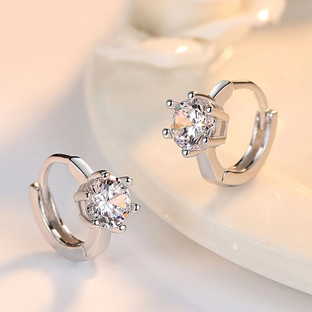 

Серьги-гвоздики женские из серебра 925 пробы с кристаллами