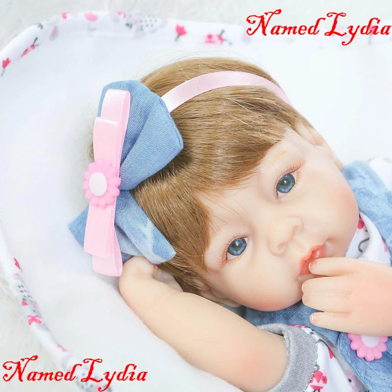 40cm Silicone Reborn Baby Doll named Lydia girl reborn babies for kids doll Gift Soft bebe alive reborn bonecas