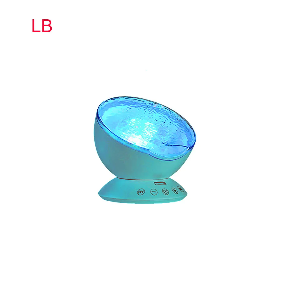 Light blue Океанская волна проекционная лампа ночник проектор с музыкальным проигрывателем романтическое изменение цвета в зависимости от настроения освещения с usb-проводкой - Испускаемый цвет: Light blue