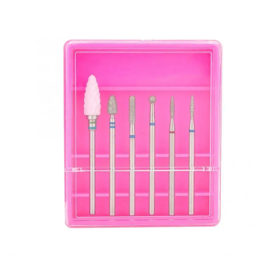 6Pcs Stainless Steel Nail Drill Bits Nail Polishing Manicure Pedicure Machine Accessory 4 Type Grinding Heads for Nail Drill Pen