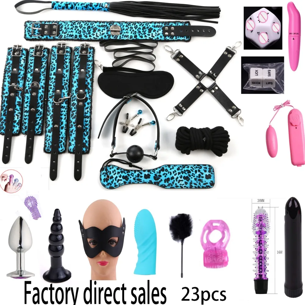Sex Toys for Couples Nylon BDSM Sex Bondage Set Sexy Lingerie Handcuffs Whip Rope Anal Vibrator Sex Products  Exotic Accessories