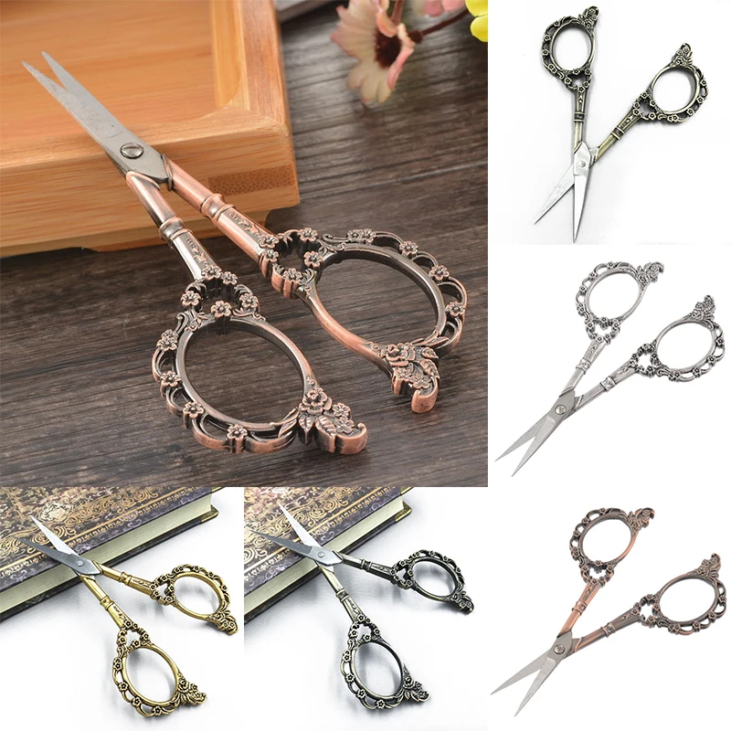 2018 Newest European Vintage Stainless Steel Sewing Shears Floral Scissors Craft DIY Tools