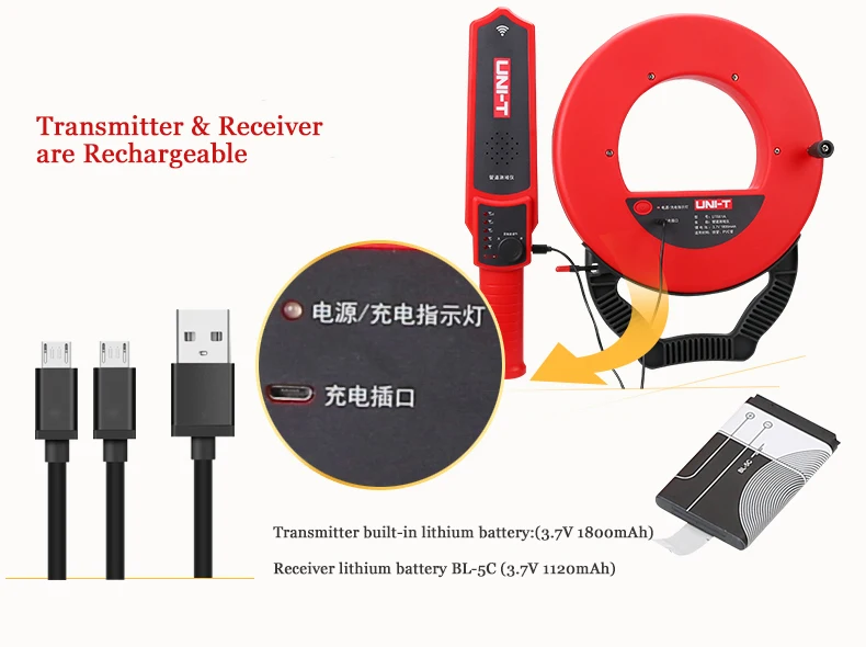 UNI-T стена ПВХ железная блокирующая трубка UT661A UT661B детектор диагностический инструмент сканер Блокировка трубопровода засорение сантехники инструмент