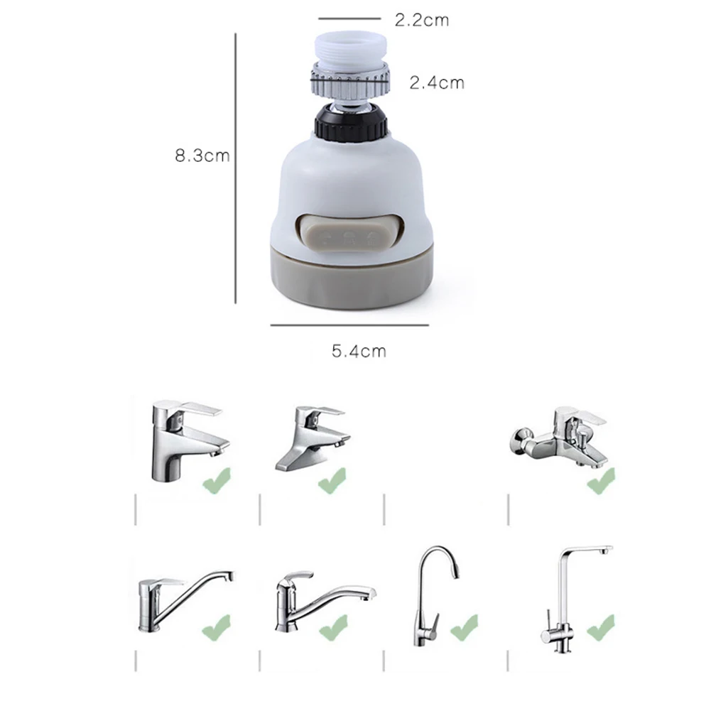 Вращающийся кухонный водопроводный фильтр с 3 режимами для ванной и кухни, кран с пузырьками, горячая распродажа