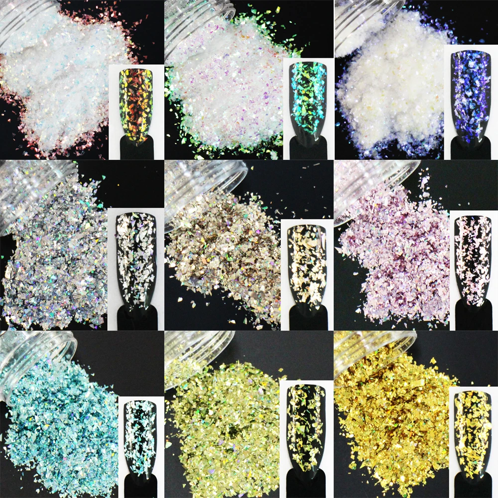 

10g/pack, 18 Colors Choices! Glitters Irregular Sequins Nail Art Glitters Paillettes Powder Flakes Slices Decoration