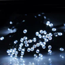 12M Waterproof White 100 LED 8 Modes Solar Fairy String Lights For Outdoor,Garden led string solar rope light