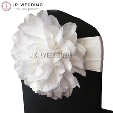 100 шт. Дизайн белый большой цветок председатель группы для свадебного банкета Высокое качество двойной спандекс стул створки